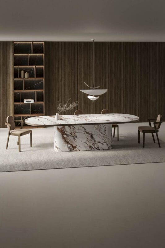 Vanguard Edge dining table in a luxury interior medium