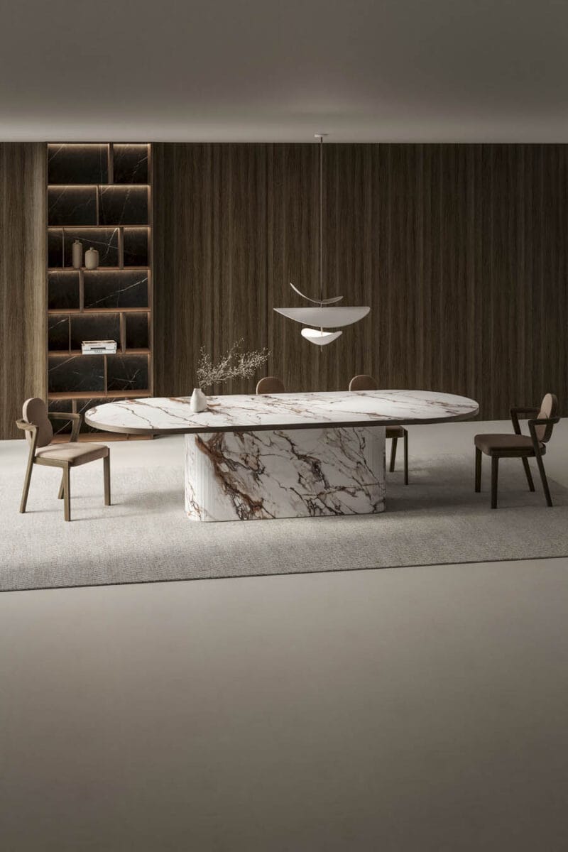 Vanguard Edge dining table in a luxury interior large